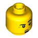 LEGO Yellow Minifigure Head with Goatee and Raised Left Eyebrow (Safety Stud) (3626 / 94579)