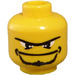 LEGO Yellow Minifigure Head with Goatee and Unibrow and White Eyes (Safety Stud) (3626)