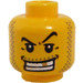 LEGO Amarillo Minifigura Cabeza con Gold Diente (Espiga de seguridad) (3626)