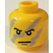 LEGO Yellow Minifigure Head with gray camouflage (Safety Stud) (3626)