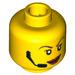 LEGO Gelb Minifigure Kopf mit Headset (Sicherheitsbolzen) (3626 / 63200)