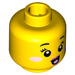 LEGO Jaune Minifigurine Tête avec Open Bouche et Eyelashes (Montant solide encastré) (3626 / 34633)