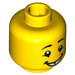 LEGO Yellow Minifigure Head with Open Mouth Smile and Tooth Gap (Recessed Solid Stud) (3626 / 14609)