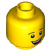 LEGO Jaune Minifigure Diriger avec Open Mouth Smile (Goujon solide encastré) (3626 / 37481)