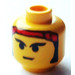 LEGO Yellow Minifigure Head with Sideburns and Red Bandana (Safety Stud) (3626)