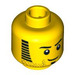 LEGO Yellow Minifigure Head with Sideburns and Red Scar (Safety Stud) (3626)