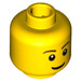 LEGO Geel Minifigure Hoofd met Smile en Wit Pupils (Verzonken Solid Stud) (15123 / 50181)