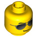 LEGO Yellow Minifigure Head with Sunglasses (Safety Stud) (13515 / 91293)