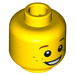 LEGO Yellow Minifigure Head with Surprised Smile and Freckles (Recessed Solid Stud) (3626)