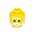 LEGO Yellow Minifigure Head with White Beard and Eyebrows (Recessed Solid Stud) (3626)