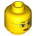LEGO Yellow Misako Head with Glasses (Recessed Solid Stud) (3626 / 23694)
