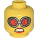 LEGO Yellow Miss D head with goggles (Recessed Solid Stud) (3274 / 102891)