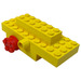 LEGO Jaune Motor Wind-En haut 4 x 10 x 3 avec rouge roues