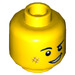 LEGO Yellow Motorcycle Driver Minifigure Head (Recessed Solid Stud) (3626 / 65644)