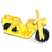 LEGO Yellow Motorcycle with Transparent Wheels - Full Assembly