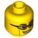 LEGO Yellow Mountain Climber Head with Sunglasses (Recessed Solid Stud) (3626 / 14629)