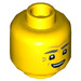 LEGO Gelb Mr. Branson Minifigure Kopf (Einbau-Vollbolzen) (3626 / 65237)