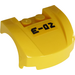LEGO Yellow Mudgard Bonnet 3 x 4 x 1.3 Curved with &#039;E-02&#039; Sticker (98835)