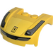 LEGO Jaune Mudgard Bonnet 3 x 4 x 1.3 Incurvé avec Ferrari Décoration avec Ferrari Emblem Autocollant (10398)