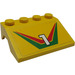 LEGO Geel Spatbord Helling 3 x 4 met 1 Sticker (2513)