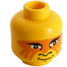 LEGO Yellow Native American Head with Orange War Paint (Safety Stud) (3626)