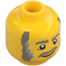 LEGO Yellow Old Fishing Store Fisherman Minifigure Head (Recessed Solid Stud) (3626 / 35724)