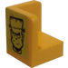 LEGO Giallo Pannello 1 x 1 Angolo con Angoli arrotondati con Frankenstein Viso (Sinistra) Adesivo (6231)