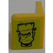 LEGO Geel Paneel 1 x 1 Hoek met Afgeronde hoeken met Frankenstein Gezicht (Rechts) Sticker (6231)