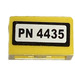 LEGO Yellow Panel 1 x 2 x 1 with &#039;PN 4435&#039; Sticker with Square Corners (4865)
