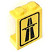 LEGO Geel Paneel 1 x 2 x 2 met Highway zonder zijsteunen, volle noppen (4864)