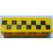 LEGO Yellow Panel 1 x 4 with Rounded Corners with Black Checkered Pattern Sticker (15207)