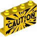 LEGO Yellow Panel 1 x 4 x 2 with &quot;Caution&quot; and Explosion Burst (14718 / 74082)