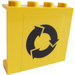 LEGO Yellow Panel 1 x 4 x 3 with Black Recycling Arrows Sticker without Side Supports, Solid Studs (4215)