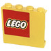 LEGO Keltainen Paneeli 1 x 4 x 3 jossa Lego logo Vasen Tarra ilman sivutukia, kiinteät nupit (4215)