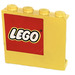 LEGO Geel Paneel 1 x 4 x 3 met Lego logo Links Sticker zonder zijsteunen, volle noppen (4215)