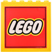 LEGO Yellow Panel 1 x 6 x 5 with LEGO Logo (Red Border) Sticker (59349)