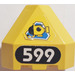 LEGO Yellow Panel 3 x 3 x 3 Corner with Submarine and &quot;599&quot; Sticker (30079)