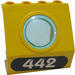 LEGO Yellow Panel 3 x 4 x 3 with Porthole with &#039;442&#039; Sticker (30080)