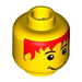 LEGO Yellow Pepper Roni Minifigure Head with Red Hair (Recessed Solid Stud) (3626)