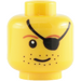 LEGO Yellow Pirate with Blue Jacket and Bicorne with White Skull and Bones Head (Safety Stud) (3626 / 85553)