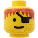LEGO Yellow Pirates Head with Red Hair and Eyepatch (Safety Stud) (3626)