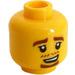 LEGO Yellow Pizza Costume Guy Minifigure Head (Recessed Solid Stud) (3626 / 62518)