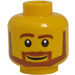 LEGO Yellow Plain Head with Beard (Safety Stud) (3626)