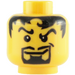 LEGO Yellow Plain Head with Black Hair and Goatee, closed Mouth (Safety Stud) (3626 / 50003)