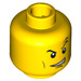 LEGO Gelb Schmucklos Kopf mit Determined   Open Mouth Grinsen mit Zähne (Sicherheitsbolzen) (3626 / 64883)