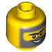 LEGO Yellow Plain Head with Gray Beard and Sideburns (Safety Stud) (3626 / 64877)