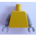 LEGO Yellow Plain Torso with Medium Stone Gray Arms and Medium Stone Gray Hands