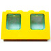 LEGO Geel Vliegtuig Venster 1 x 4 x 2 met Transparant Light Blauw Glas