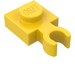 LEGO Gelb Platte 1 x 1 mit Vertikale Clip (Dünner offener O-Clip)