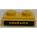 LEGO Yellow Plate 1 x 2 with Door Rail with Yellow &#039;ZURUHXI&#039; on Black Background Sticker (32028)